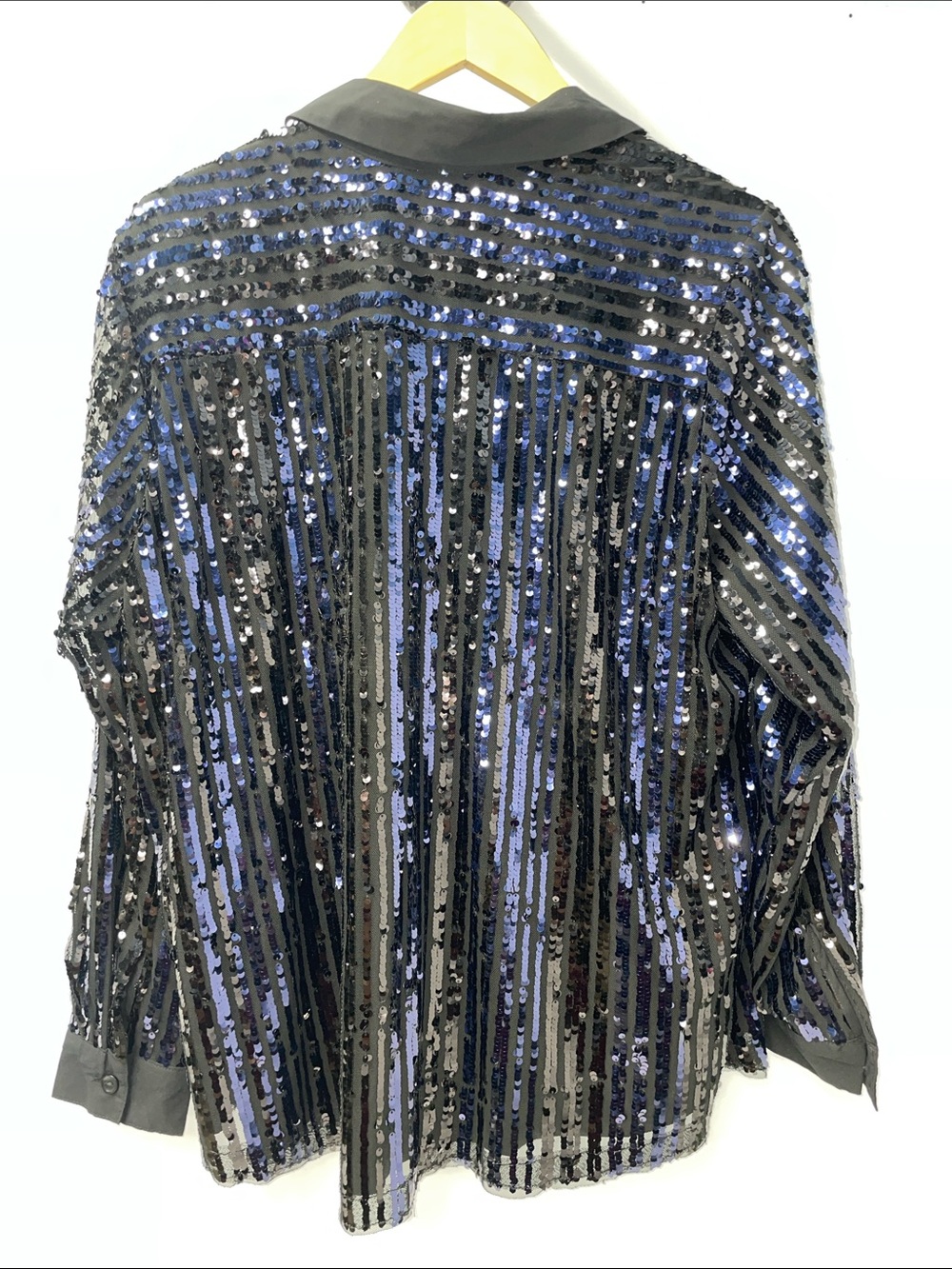BOB MACKIE BLACK & BLUE SEQUINED BLOUSE FTL-08-065 - Picture 6 of 7